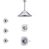 Delta Addison Chrome Finish Shower System with Control Handle, 3-Setting Diverter, Ceiling Mount Showerhead, and 3 Body Sprays SS14923