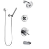 Delta Compel Chrome Finish Tub and Shower System with Dual Control Handle, 3-Setting Diverter, Showerhead, and Hand Shower with Wall Bracket SS174616