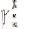 Delta Vero Stainless Steel Finish Shower System with Dual Control Handle, Diverter, Ceiling Mount Showerhead, and Hand Shower with Grab Bar SS1753SS8
