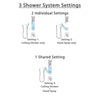 Delta Ara Stainless Steel Finish Shower System with Dual Control Handle, Diverter, Ceiling Mount Showerhead, and Hand Shower with Slidebar SS1767SS6