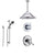 Delta Cassidy Chrome Shower System with Dual Control Shower Handle, 3-setting Diverter, Ceiling Mount Large Rain Showerhead, and Handheld Spray SS179784