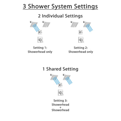 Delta Dryden Polished Nickel Finish Shower System with Dual Thermostatic Control Handle, 3-Setting Diverter, 2 Showerheads SS17T2511PN4