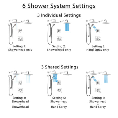Delta Vero Chrome Shower System with Dual Thermostatic Control Handle, 6-Setting Diverter, 2 Showerheads, and Hand Shower with Grab Bar SS17T25333