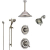 Delta Victorian Dual Thermostatic Control Stainless Steel Finish Shower System, Diverter, Showerhead, Ceiling Showerhead, and Hand Shower SS17T2552SS5