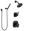 Delta Stryke Matte Black Finish Modern Thermostatic Shower System with Wall Mount Hand Shower and Multi-Setting Showerhead SS17T2763BL4