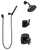 Delta Stryke Matte Black Finish Modern Thermostatic Shower System with Wall Mount Hand Shower and Multi-Setting Showerhead SS17T2763BL4