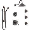 Delta Cassidy Venetian Bronze Shower System with Dual Thermostatic Control, Diverter, Showerhead, 3 Body Sprays, and Grab Bar Hand Shower SS17T2971RB1