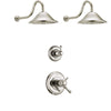 Delta Cassidy Polished Nickel Finish Shower System with Dual Thermostatic Control Handle, 3-Setting Diverter, 2 Showerheads SS17T2972PN3