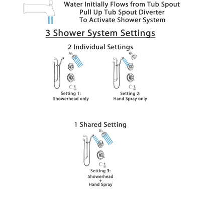 Delta Victorian Chrome Finish Tub and Shower System with Dual Thermostatic Control Handle, Diverter, Showerhead, and Hand Shower SS17T45514