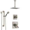 Delta Dryden Dual Thermostatic Control Stainless Steel Finish Shower System, Diverter, Ceiling Mount Showerhead, and Grab Bar Hand Shower SS17T511SS2