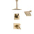 Delta Vero Champagne Bronze Shower System with Thermostatic Shower Handle, 3-setting Diverter, Modern Ceiling Mount Shower Head and Square Wall Mount Shower Head SS17T5383CZ