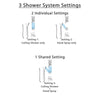 Delta Ara Chrome Finish Shower System with Dual Thermostatic Control Handle, Diverter, Ceiling Mount Showerhead, and Hand Shower SS17T6714