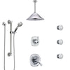 Delta Addison Chrome Shower System with Dual Thermostatic Control, Diverter, Ceiling Showerhead, 3 Body Sprays, and Grab Bar Hand Shower SS17T9224