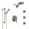 Delta Trinsic Stainless Steel Finish Integrated Diverter Shower System Control Handle, Dual Showerhead, 3 Body Sprays, Grab Bar Hand Spray SS24959SS10