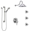Delta Cassidy Chrome Shower System with Dual Control Handle, Integrated Diverter, Showerhead, 3 Body Sprays, and Hand Shower with Grab Bar SS279971