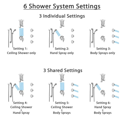Delta Cassidy Chrome Dual Thermostatic Control Integrated Diverter Shower System, Ceiling Showerhead, 3 Body Sprays, and Grab Bar Hand Spray SS27T9977