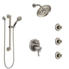 Delta Cassidy Dual Thermostatic Control Stainless Steel Finish Shower System, Showerhead, 3 Body Jets, Grab Bar Hand Spray SS27T997SS11