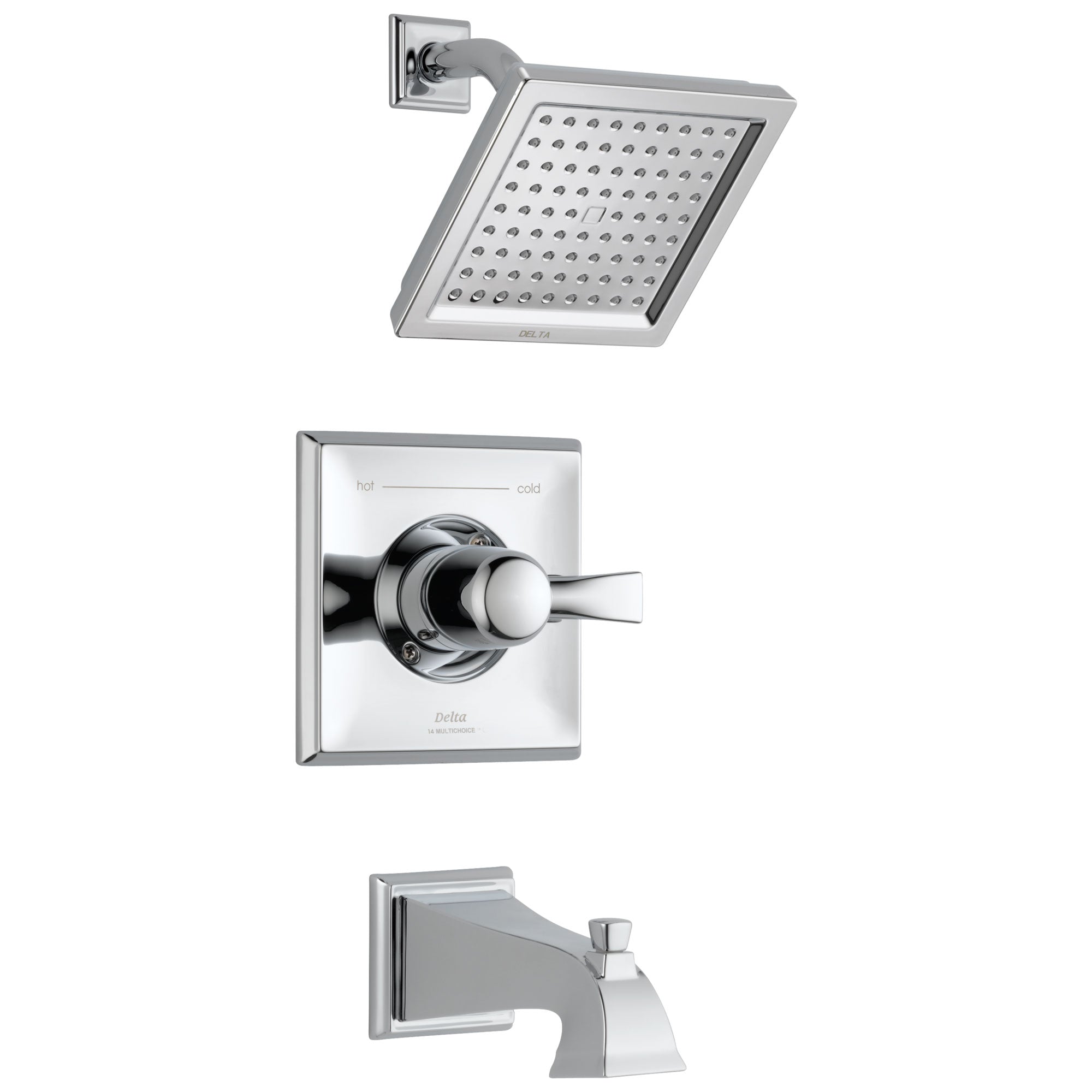 Delta Dryden Collection Chrome Finish Monitor 14 Series Water Efficient 1.75 GPM Tub and Shower Faucet Trim Kit (Valve Sold Separately) DT14451WE