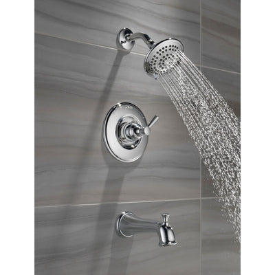 Delta Linden Collection Chrome Finish Monitor 14 Series Contemporary Shower Faucet, Control, and Tub Spout Trim Kit (Requires Rough-in Valve) DT14493