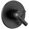 Delta Trinsic Collection Matte Black Shower Faucet Valve Only Trim with Separate Pressure and Temperature Control (Rough Valve Required) DT17059BL