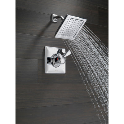 Delta Dryden Collection Chrome Monitor 17 Modern Water Efficient Dual Control Shower Faucet with Square Showerhead Trim (Requires Valve) DT17251WE
