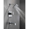 Delta Ara Collection Chrome Monitor 17 Modern Temperature and Pressure Dual Control Tub & Shower Faucet Combo Includes Rough Valve with Stops D2298V