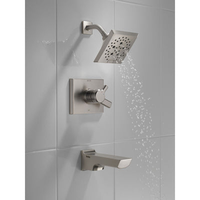 Delta Pivotal Stainless Steel Finish Monitor 17 Series H2Okinetic Tub and Shower Combination Faucet Trim Kit (Requires Valve) DT17499SS