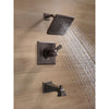 Delta Dryden Venetian Bronze Finish Thermostatic Water Efficient Tub & Shower Faucet Combo Includes Handles, Cartridge, and Valve with Stops D3248V
