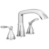 Delta Stryke Chrome Finish Three Hole Roman Tub Filler Faucet Trim Kit (Requires Valve) DT2776