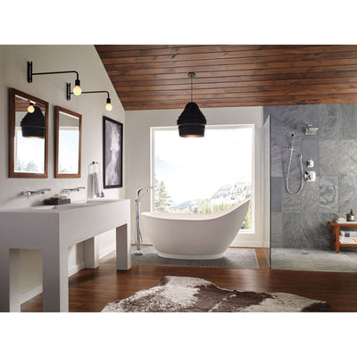 Delta Tesla 1-Handle Floor-Mount Roman Tub Faucet Trim Kit with Handshower in Chrome (Valve Not Included) 718207