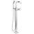 Delta Stryke Chrome Finish Single Cross Handle Floor Mount Tub Filler Faucet with Hand Sprayer Trim Kit (Requires Valve) DT47766FL