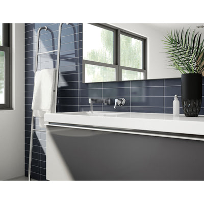 Delta Zura Collection Chrome Finish Single Handle Modern Wall Mount Lavatory Bathroom Faucet Trim Kit (Requires Rough-in Valve) 751339